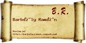 Barbély Ramón névjegykártya